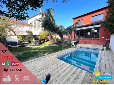 Illustration du logement 📍LE NID ROUGE 🪶 sur Lyon avec piscine et jacuzzi 💦